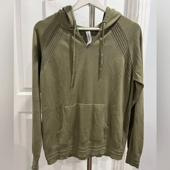 Athleta Evergreen Hoodie Knit Sweater M - Picture 2 of 11